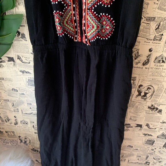 Madewell embroidered maxi black slit dress SZ Xs 2 - Picture 6 of 14